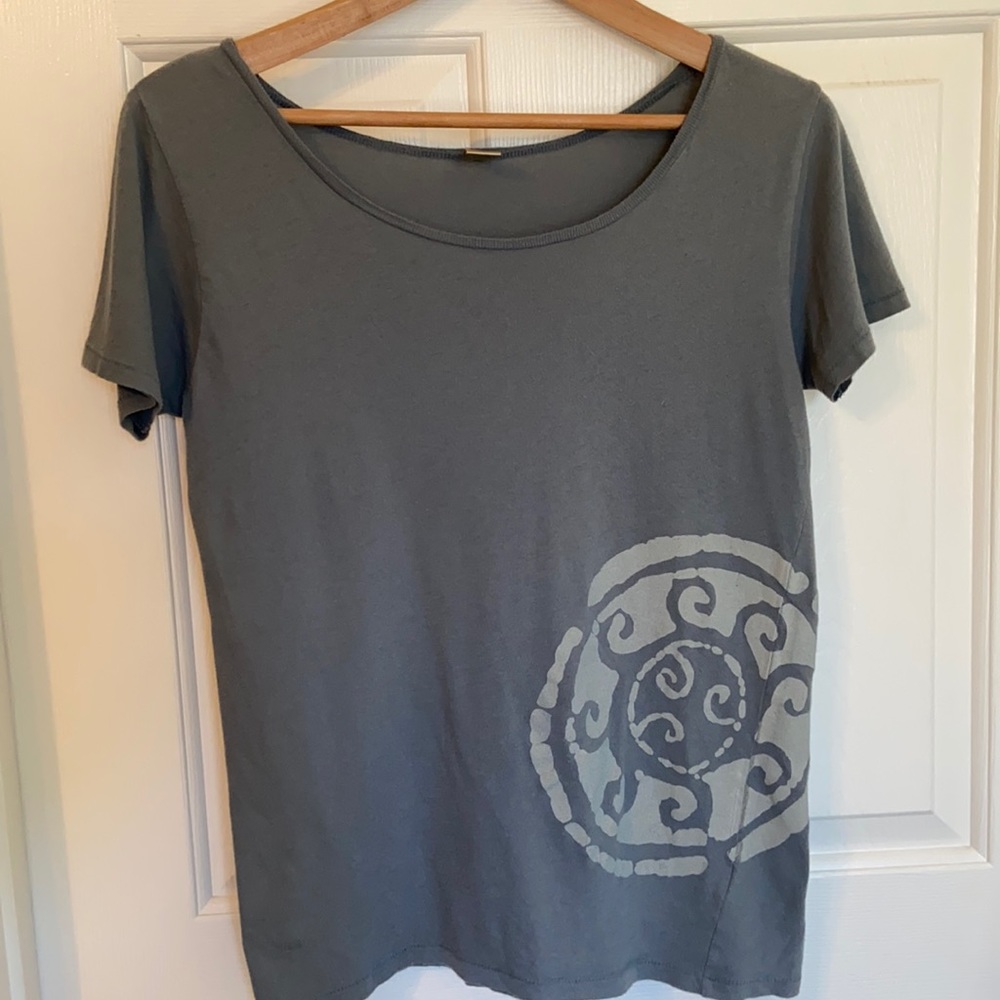 ORGANIC cotton- wide scoop neck slate blue tee